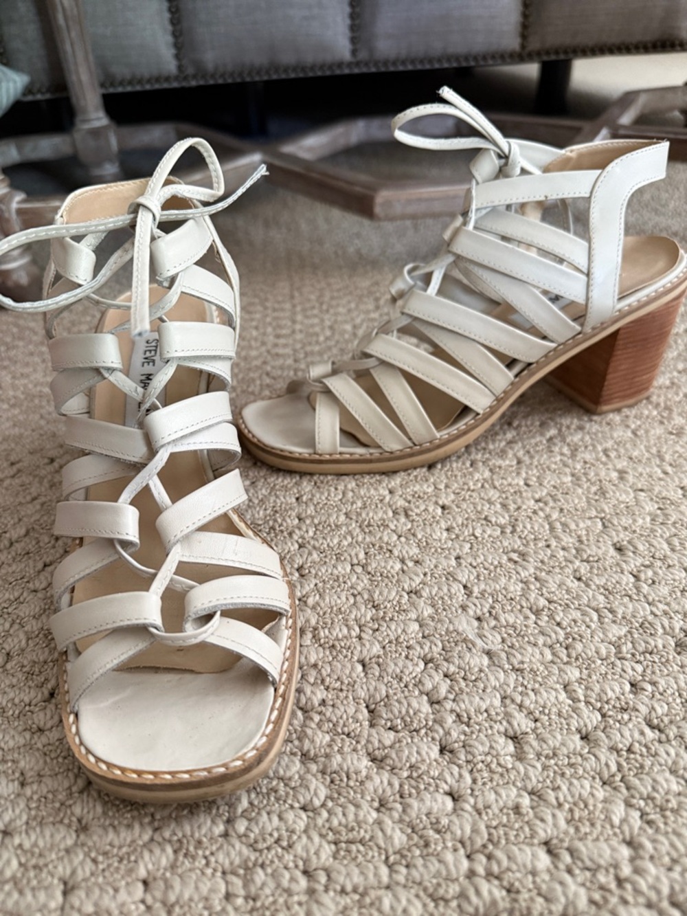 Vintage Steve Madden Greek Lace-up Style Block Heel Sandals , SZ 6 - Picture 8 of 10